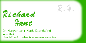 richard hant business card